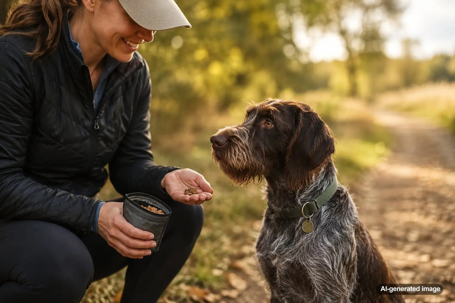Dog enjoying a flexible feeding routine with air dried treats and mealtime variety