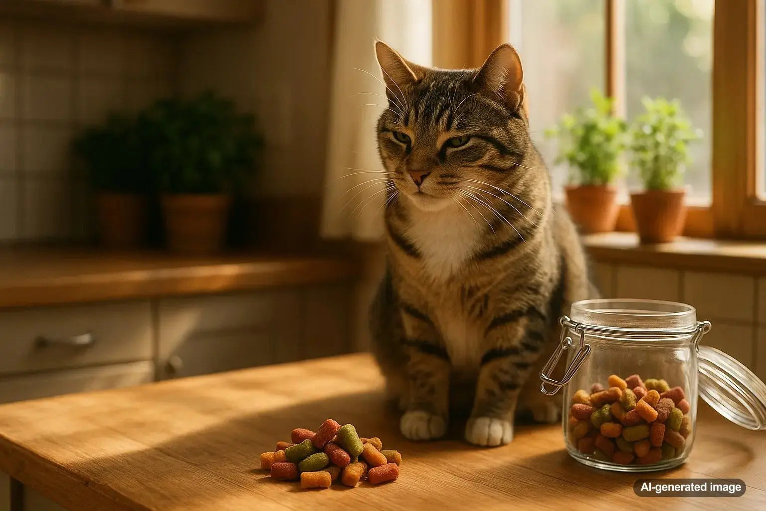 Cat enjoying treats from Plato Pet Treats