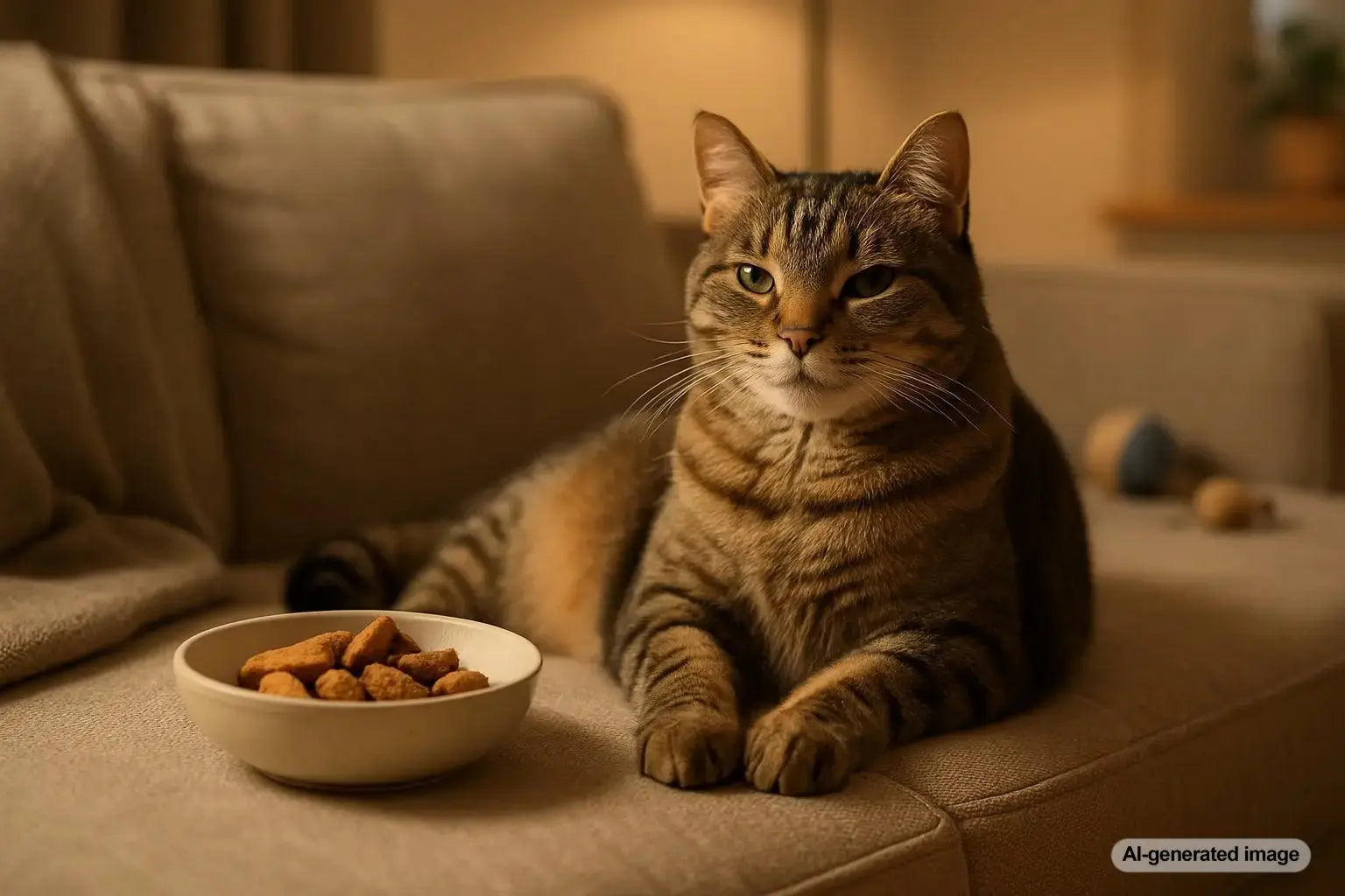 Healthy adult cat enjoying a treat while learning how often treats should be given