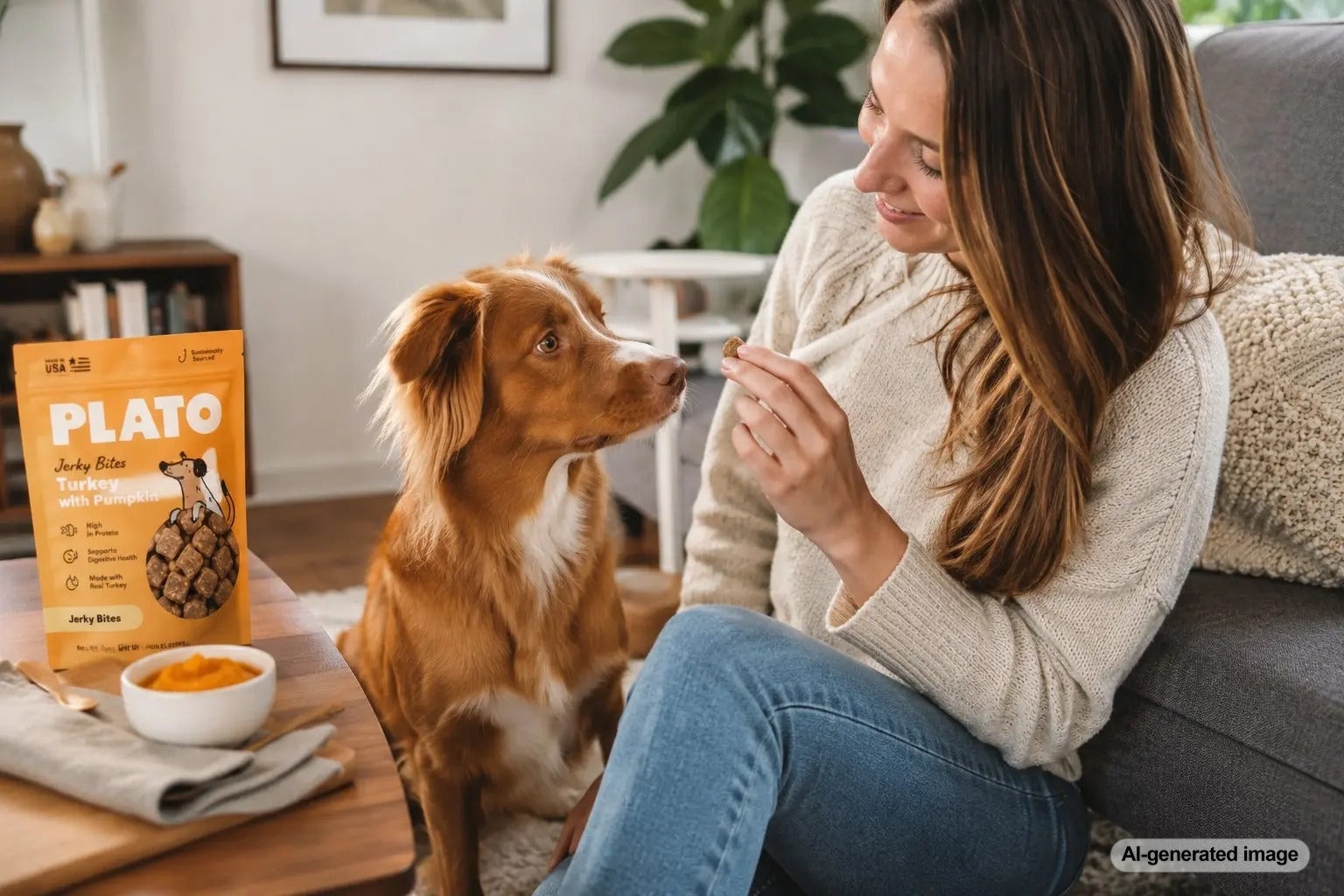Dog enjoying pumpkin treats that support digestive health