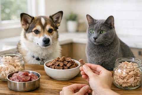Dog enjoying single source protein treat for better digestion