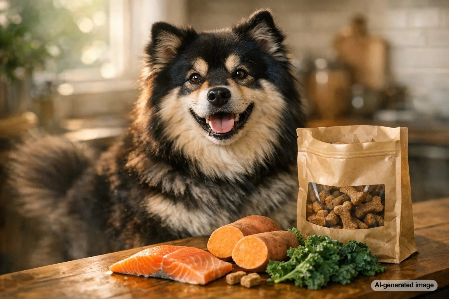 Dog enjoying skin and coat treats that support everyday wellness