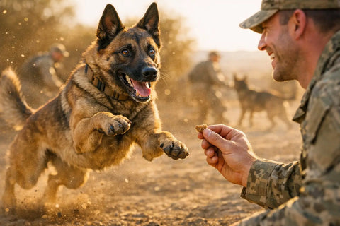 Belgian Malinois Military Working Dog In Action
