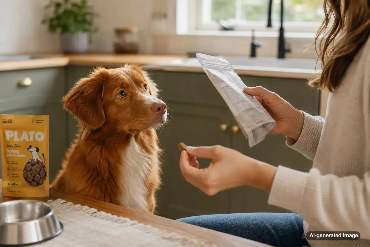 Pet owner checking ingredient labels for xylitol in internationally sourced pet treats