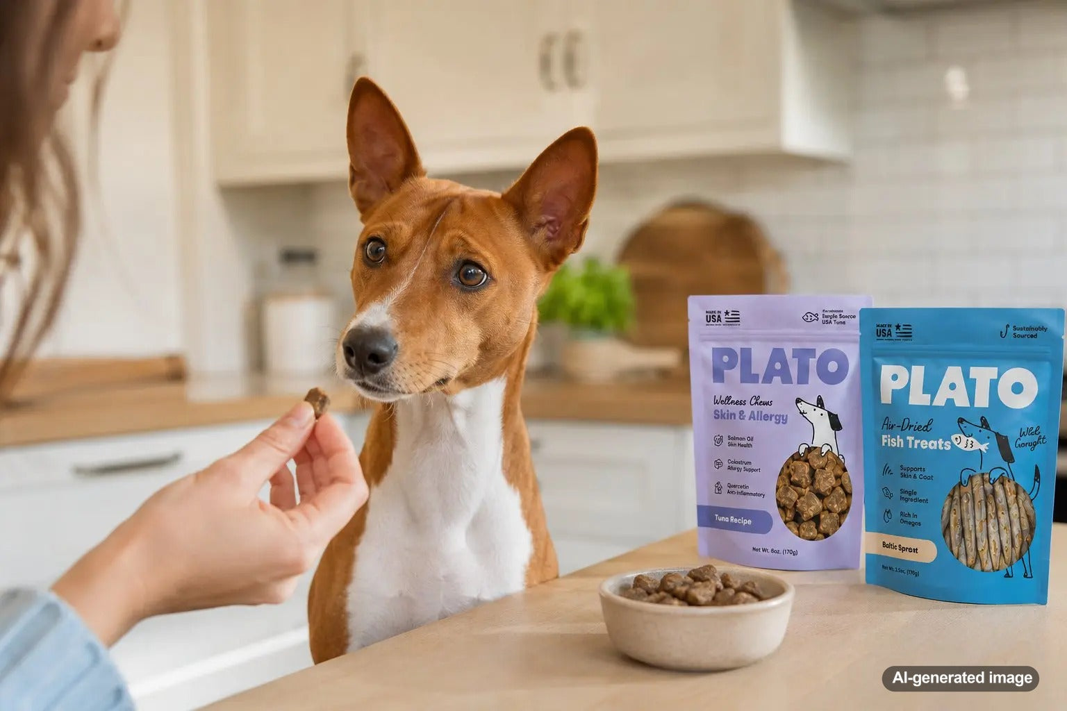 Dog enjoying limited ingredient treats suitable for allergy-prone pups