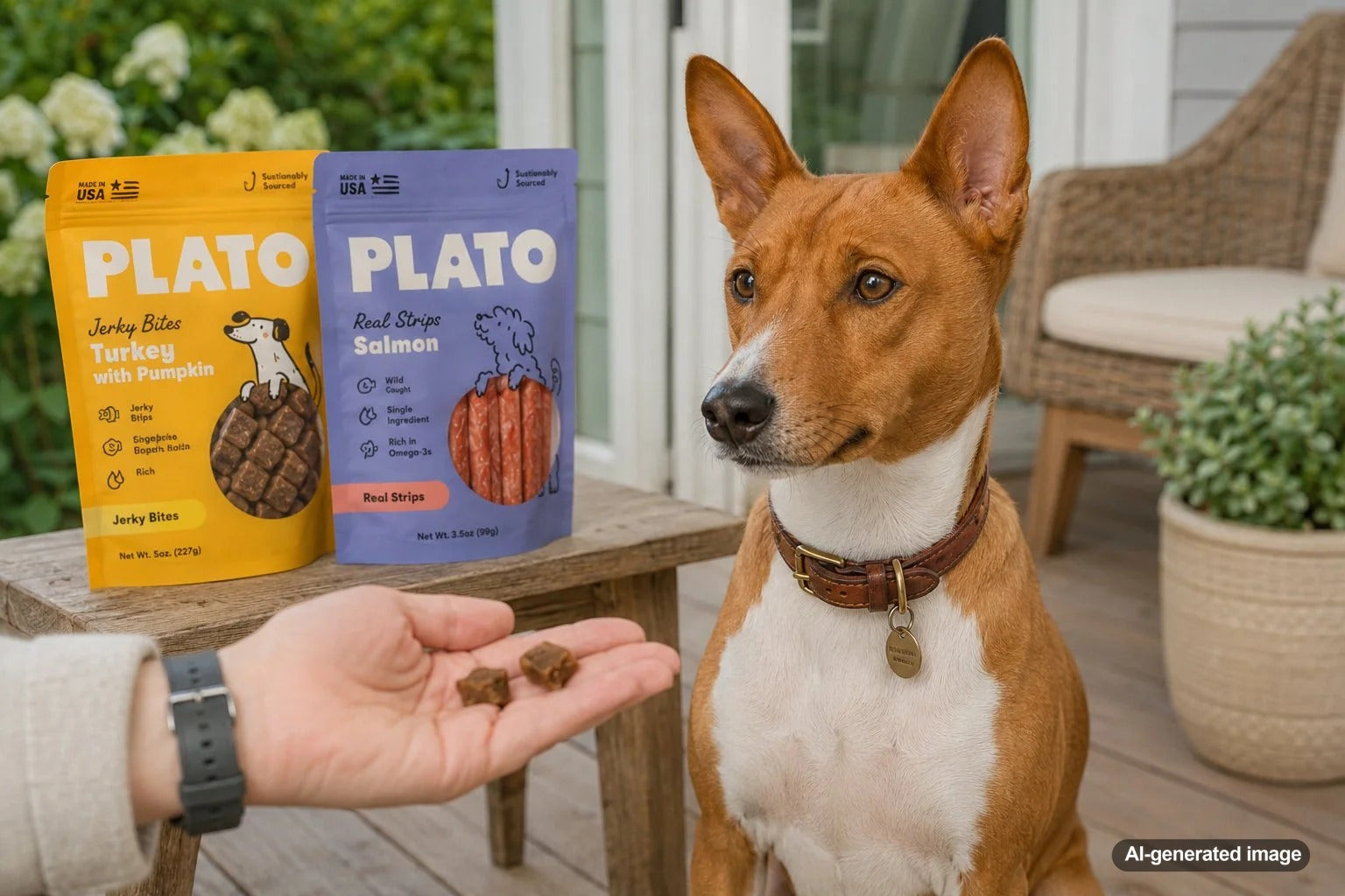 Dog slowly chewing a soft treat selected for comfortable and safe treat time