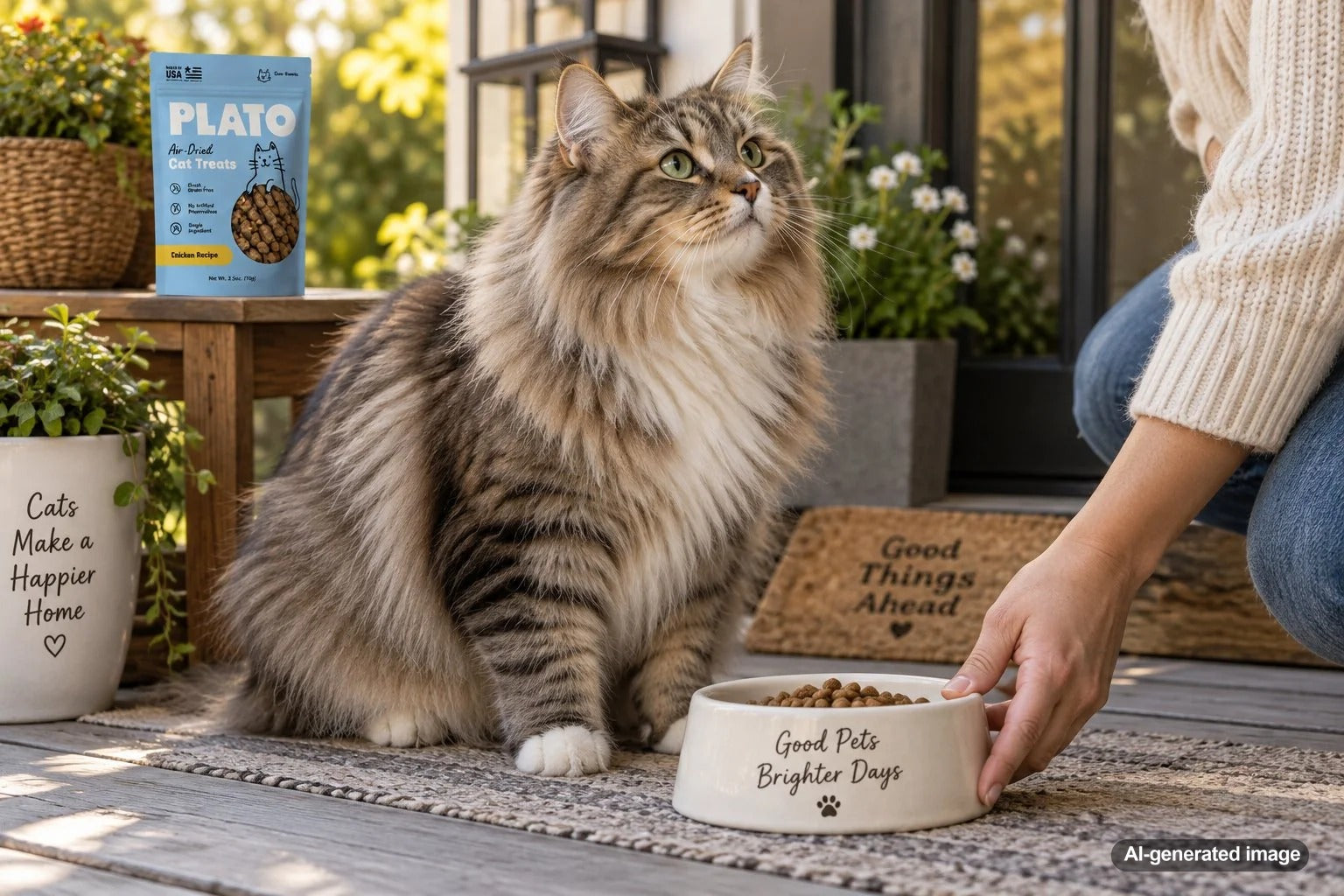 Cat waiting near a food bowl while adjusting to a different feeding time