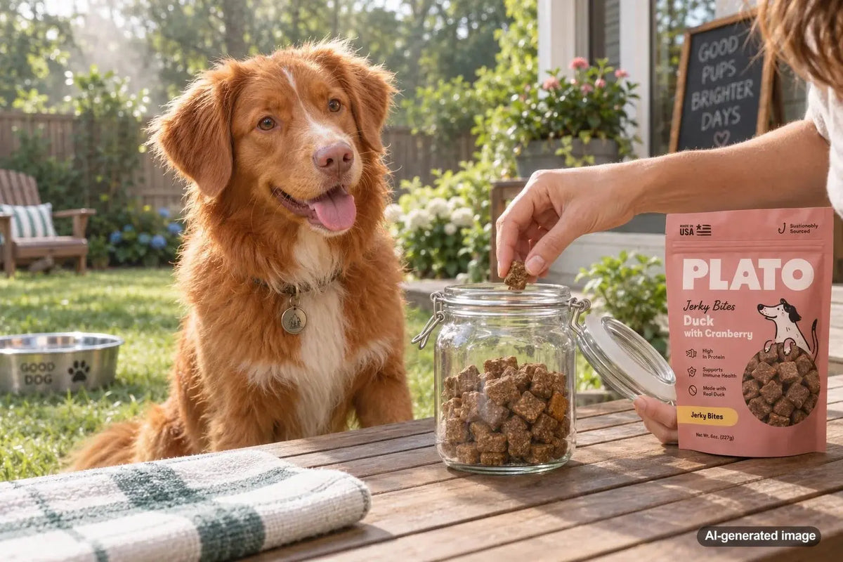 Dog treats stored carefully to stay fresh during warm and humid weather
