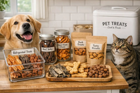 How to store natural pet treats to keep them fresh and safe for dogs and cats