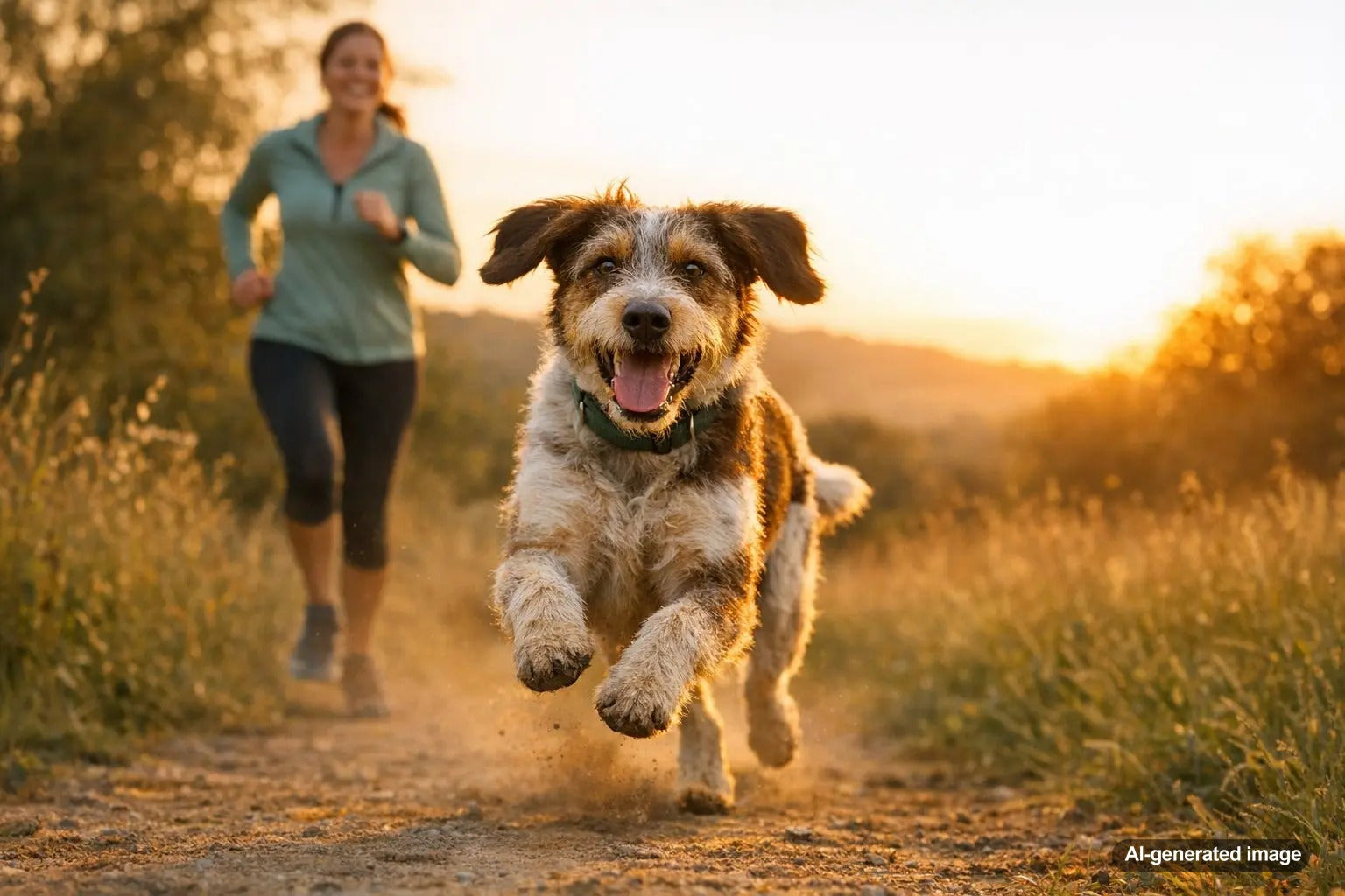 Dog transitioning to freeze dried raw food in a kitchen setting