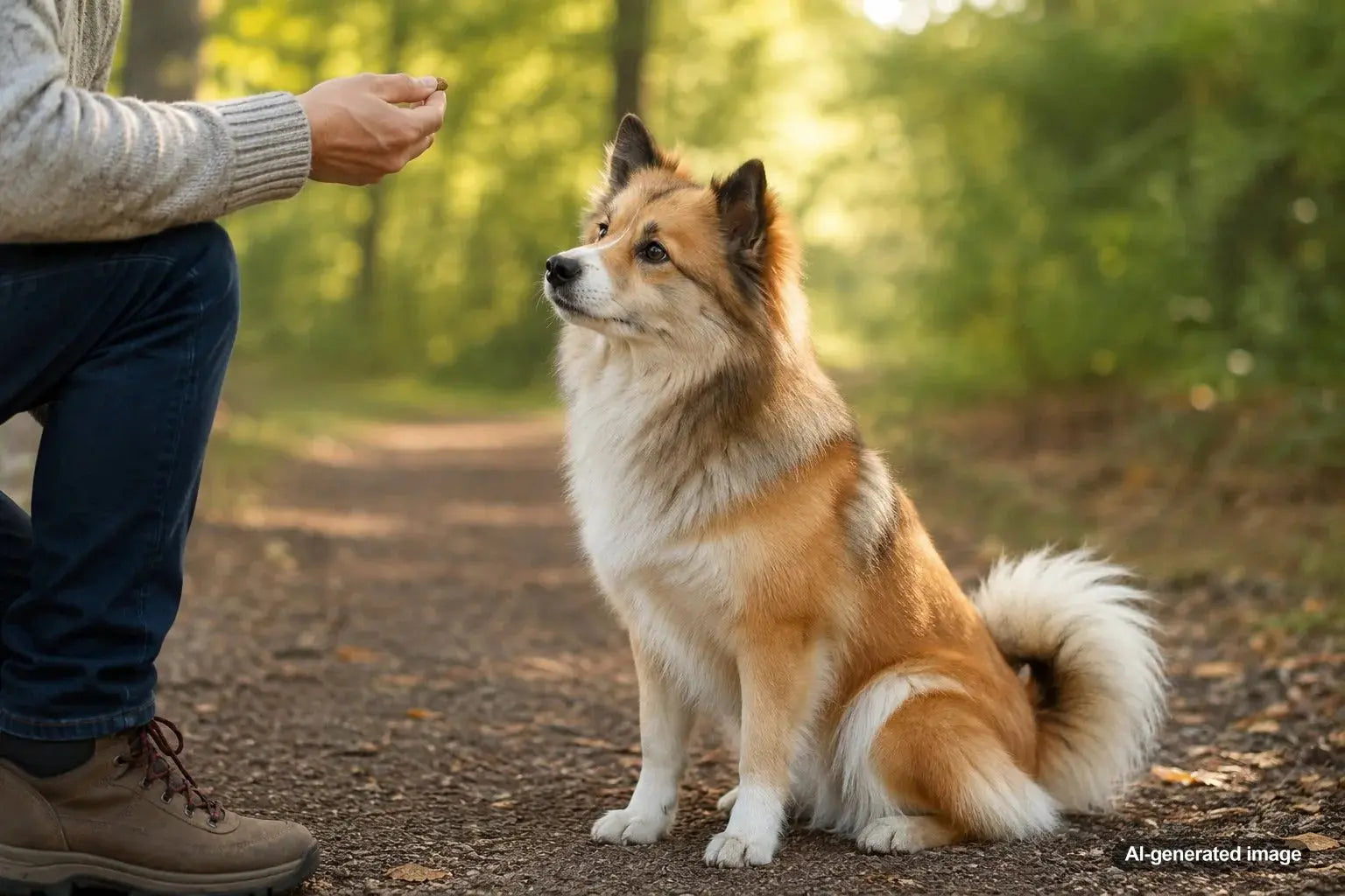 Icelandic Sheepdog training focus and treat based positive reinforcement session
