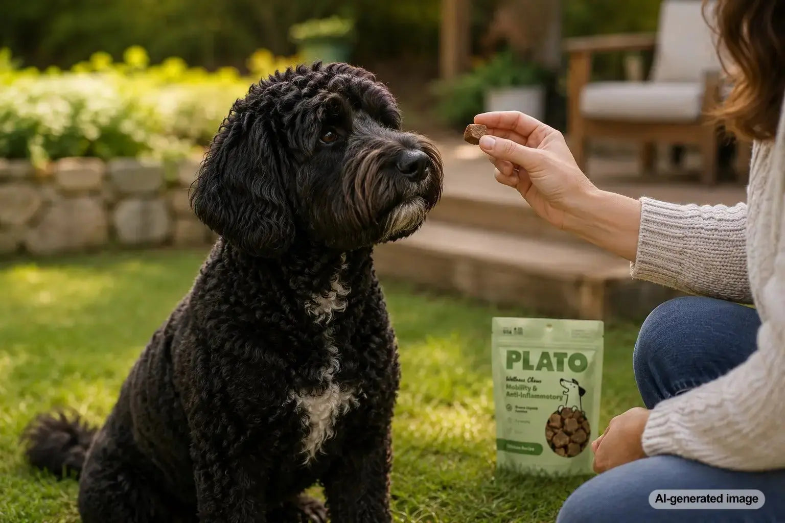 Dog enjoying a healthy treat while learning if collagen is okay to give to dogs