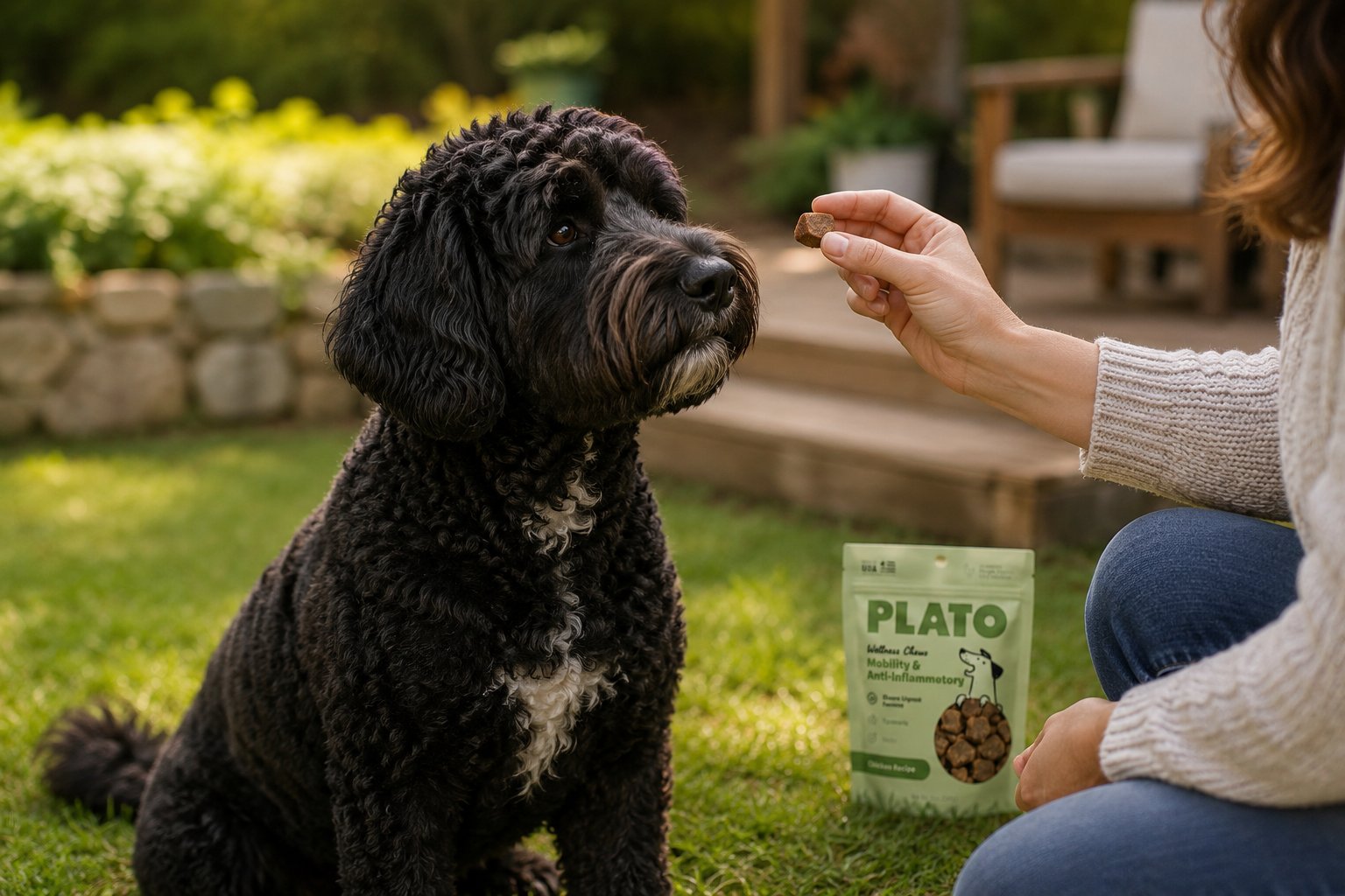 Dog enjoying a healthy treat while learning if collagen is okay to give to dogs
