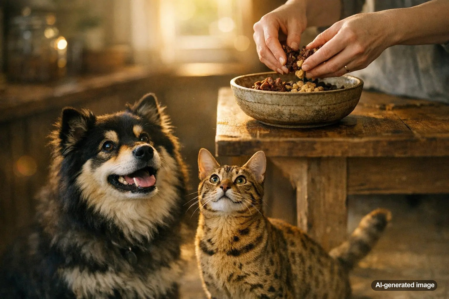 Dog enjoying mixed treats as a super reward during training