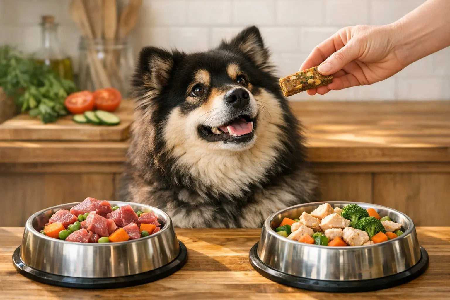 Is Lamb Better for Dogs Than Chicken blog featured image with lamb and chicken dog treats