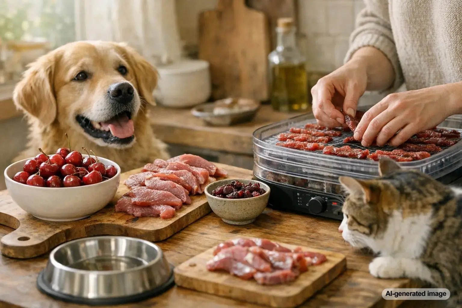 Duck and cherry jerky dog treats highlighting the science of mixing meat with fruit