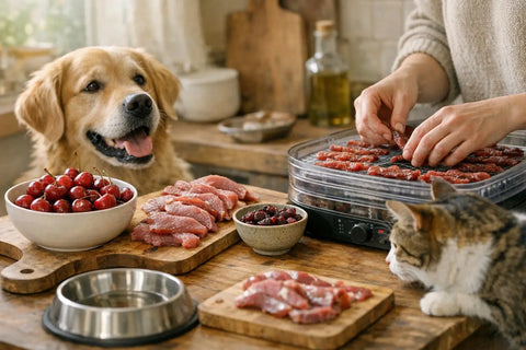 Duck and cherry jerky dog treats highlighting the science of mixing meat with fruit