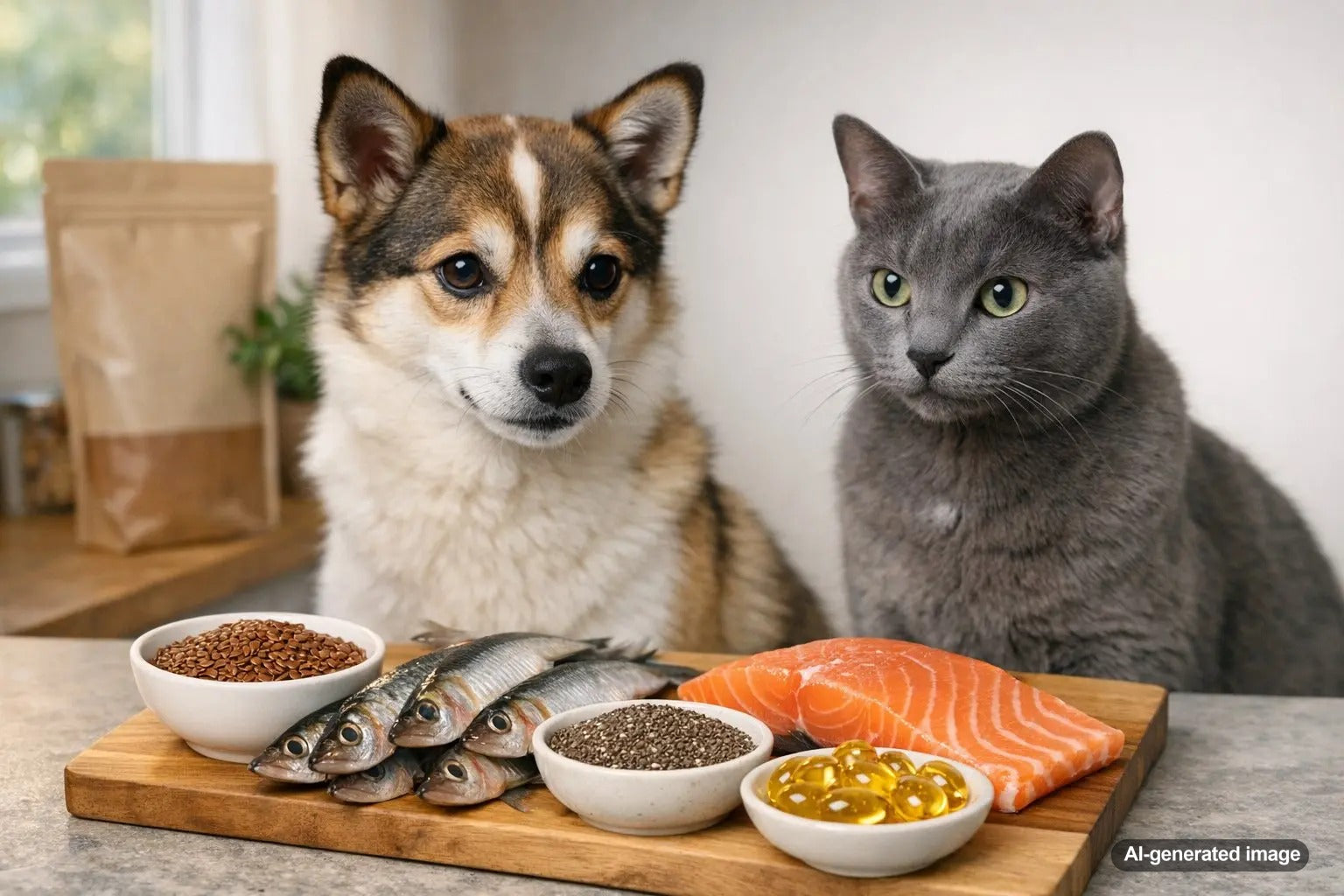 Natural sources of omega 3 compared to fish oil supplements for dogs and cats
