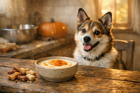 Pumpkin and goat milk dog treats supporting digestion and comfort