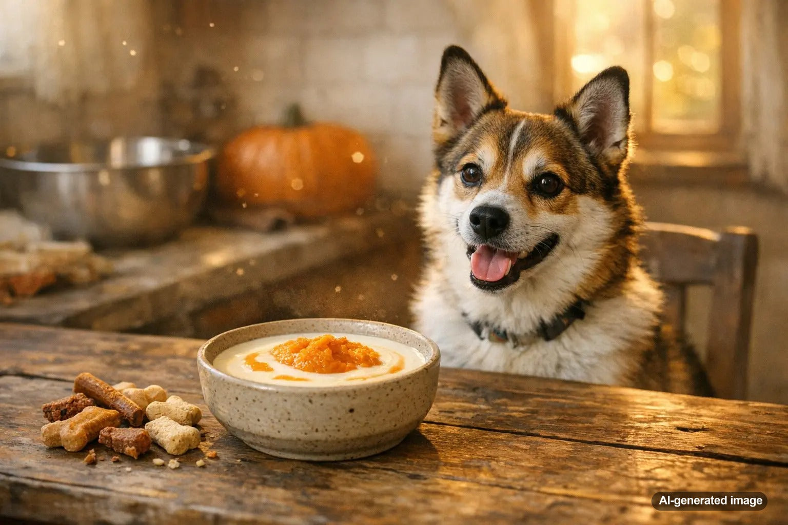 Pumpkin and goat milk dog treats supporting digestion and comfort