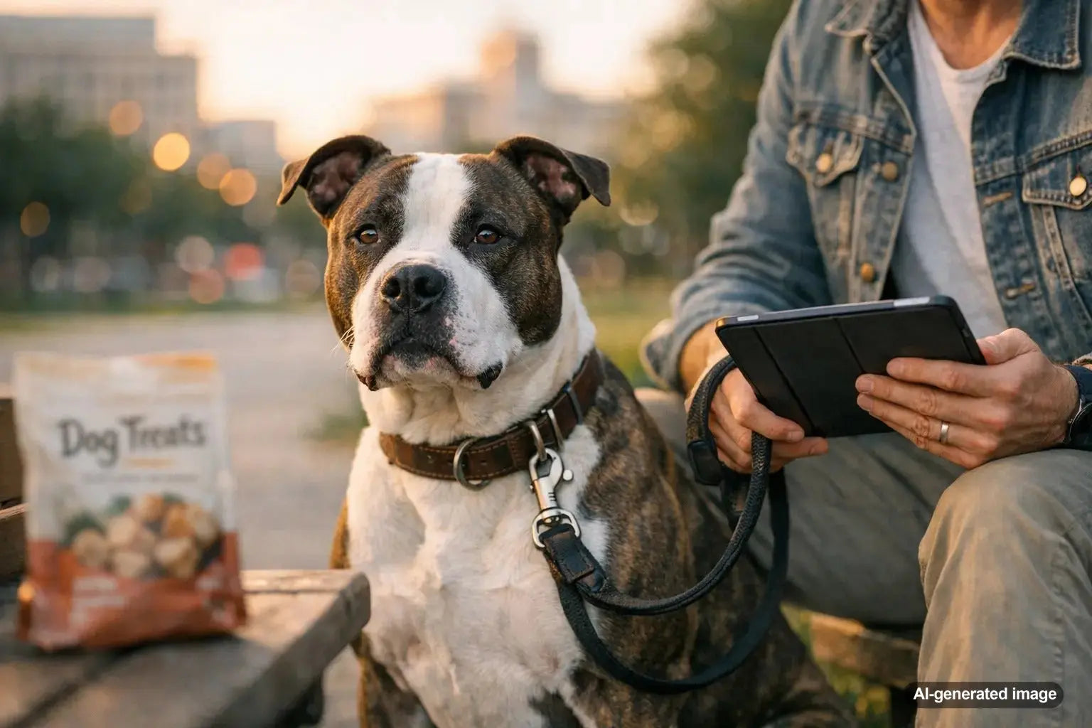 American Staffordshire Terrier standing outdoors for a blog about responsible ownership training insurance and breed bans
