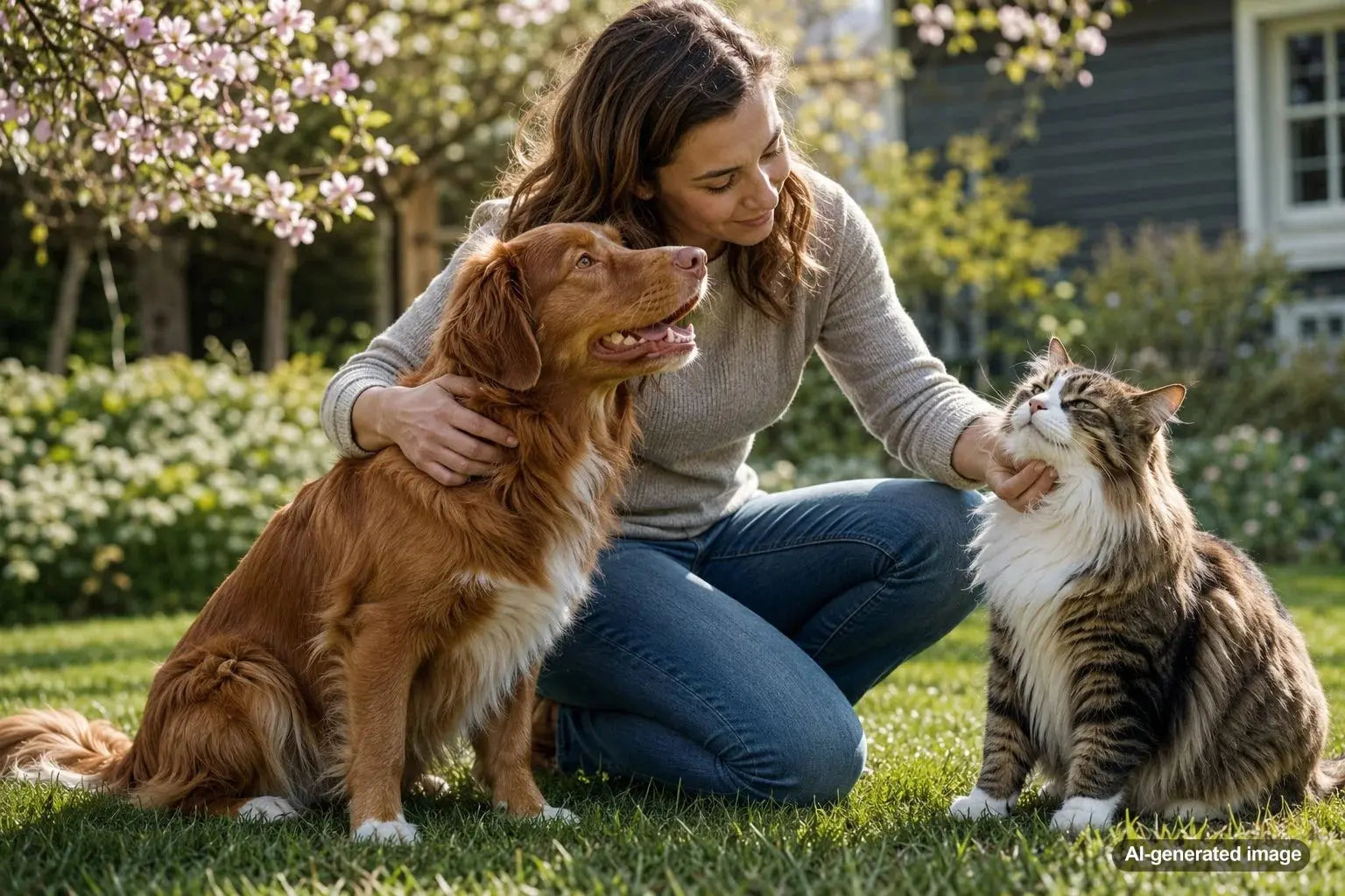 Dog and cat experiencing seasonal allergies with tips for comparing symptoms and supporting skin health