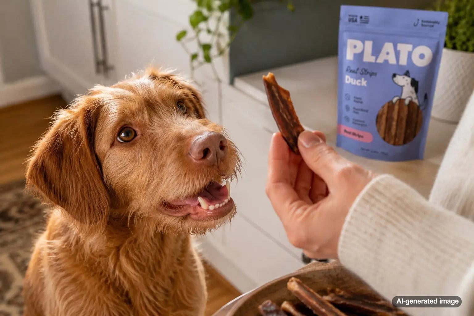 Single-ingredient dog treats made from real meat with simple labels for healthy dog snacking