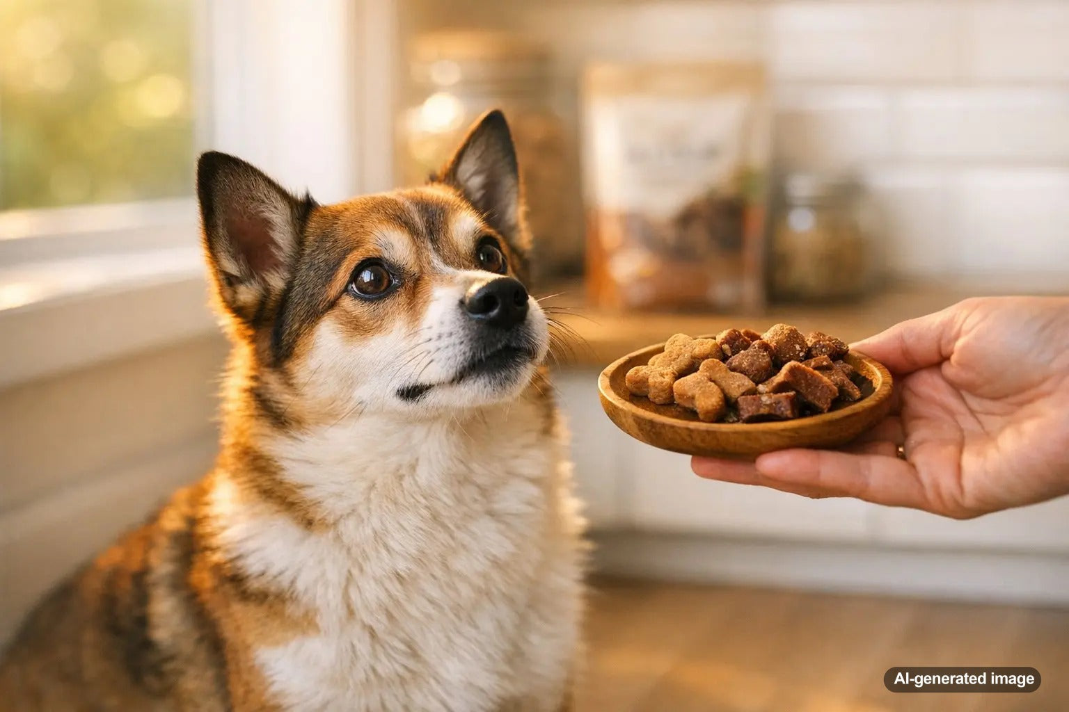 Dog enjoying skin and coat treats for healthy fur and comfortable skin
