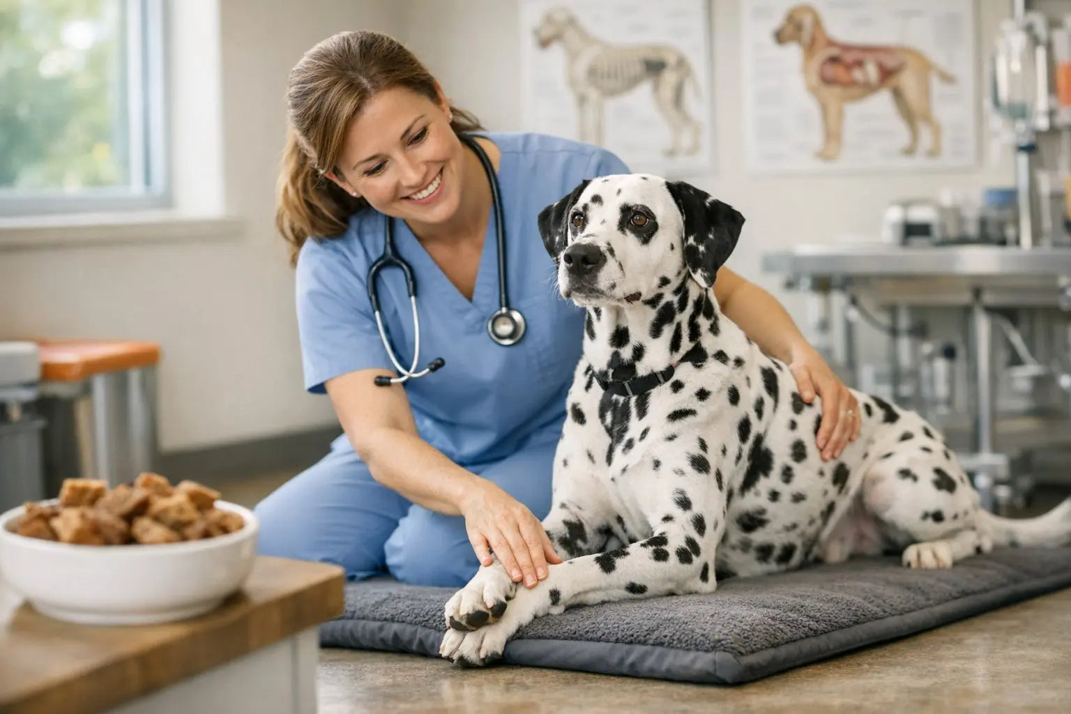 Dalmatian enjoying outdoor exercise supporting fitness and urinary health