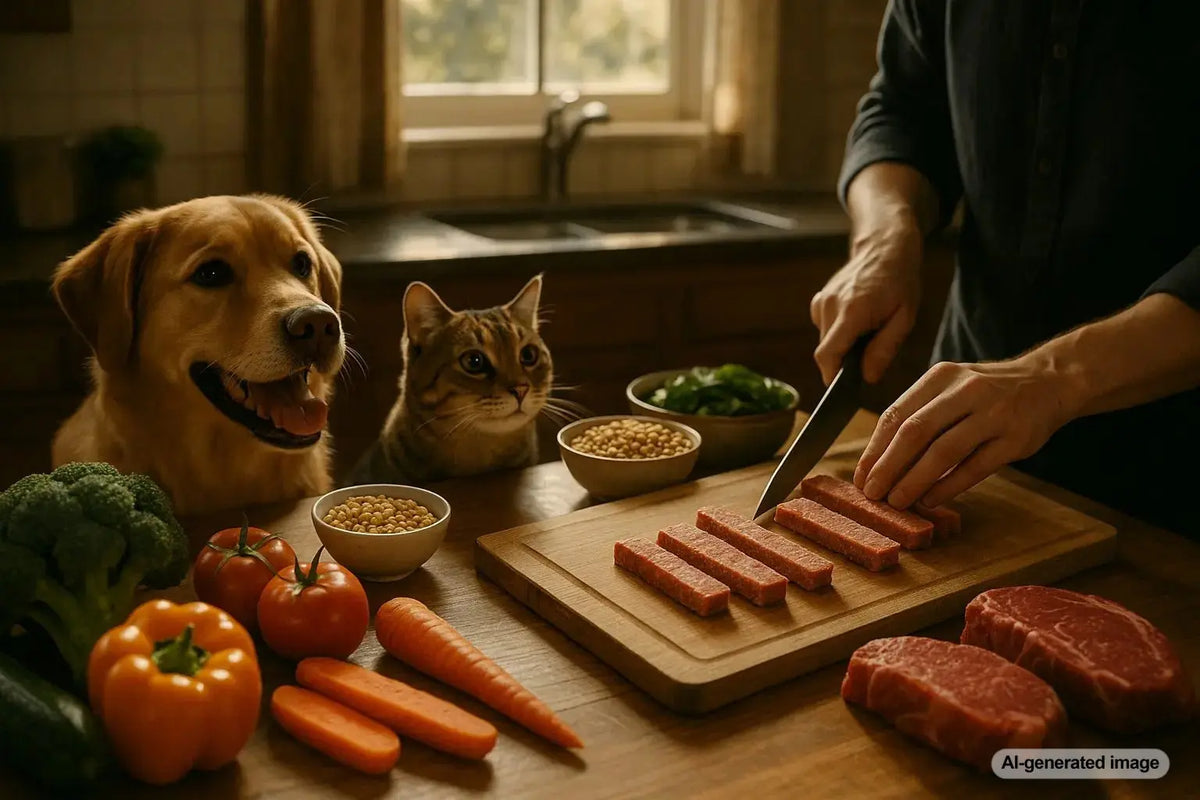 Dog treats selection with certification labels