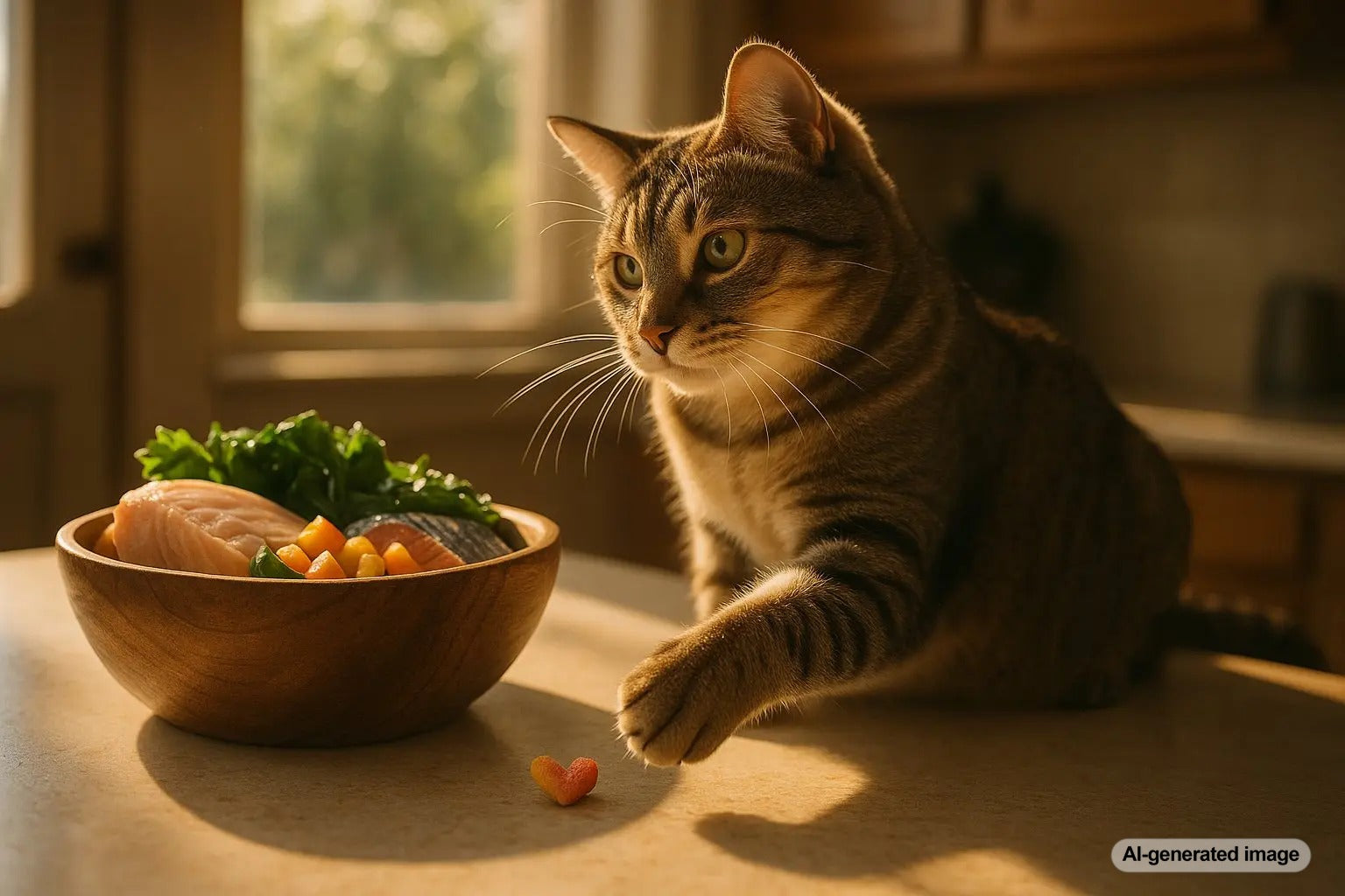 Taurine-rich cat treats for a healthy feline heart and vision