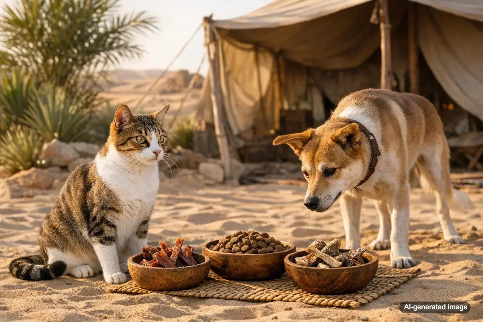 Arabian Mau cat resting in warm desert-toned light for desert survival guide