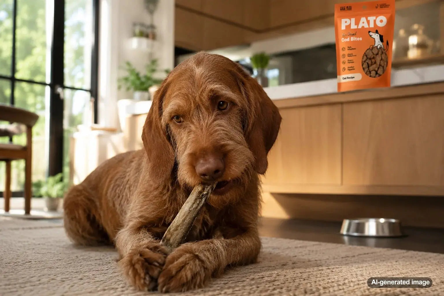 Dried cod skin treats for dogs with sensitive digestion
