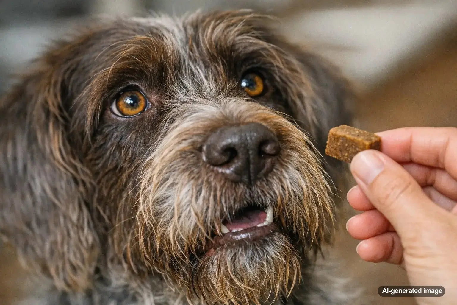 Dog enjoying a limited ingredient treat during an elimination diet routine