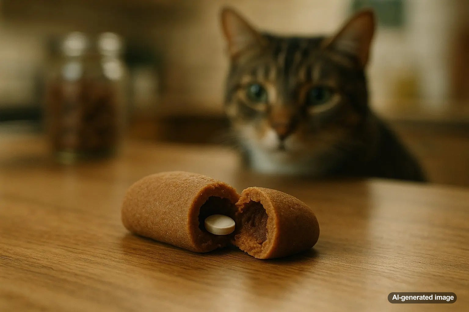 Cat Owner Hiding Crushed Medication in Soft Pliable Treat for Cat