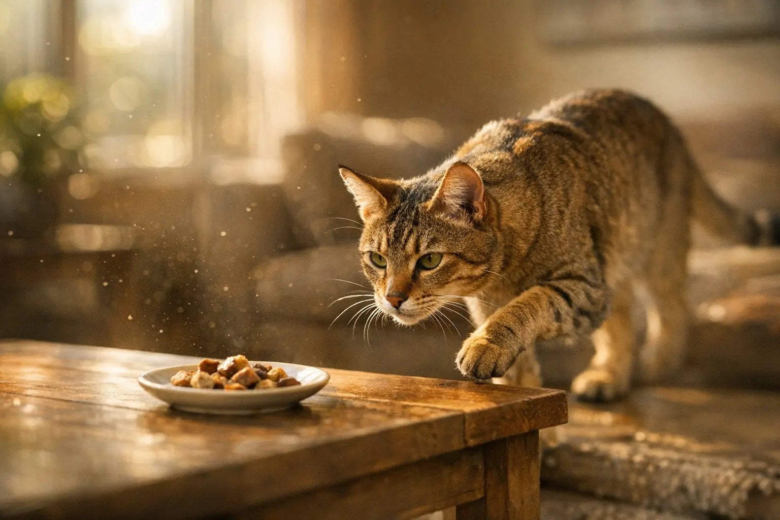 Chausie cat lounging indoors showing its wild jungle cat appearance at home