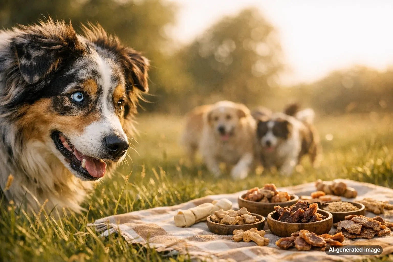 Australian Shepherd displaying the focused herding eye expression