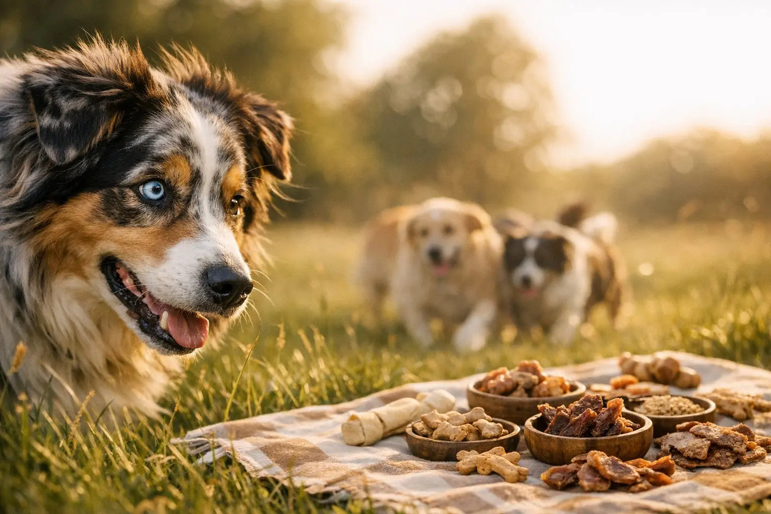 Australian Shepherd displaying the focused herding eye expression