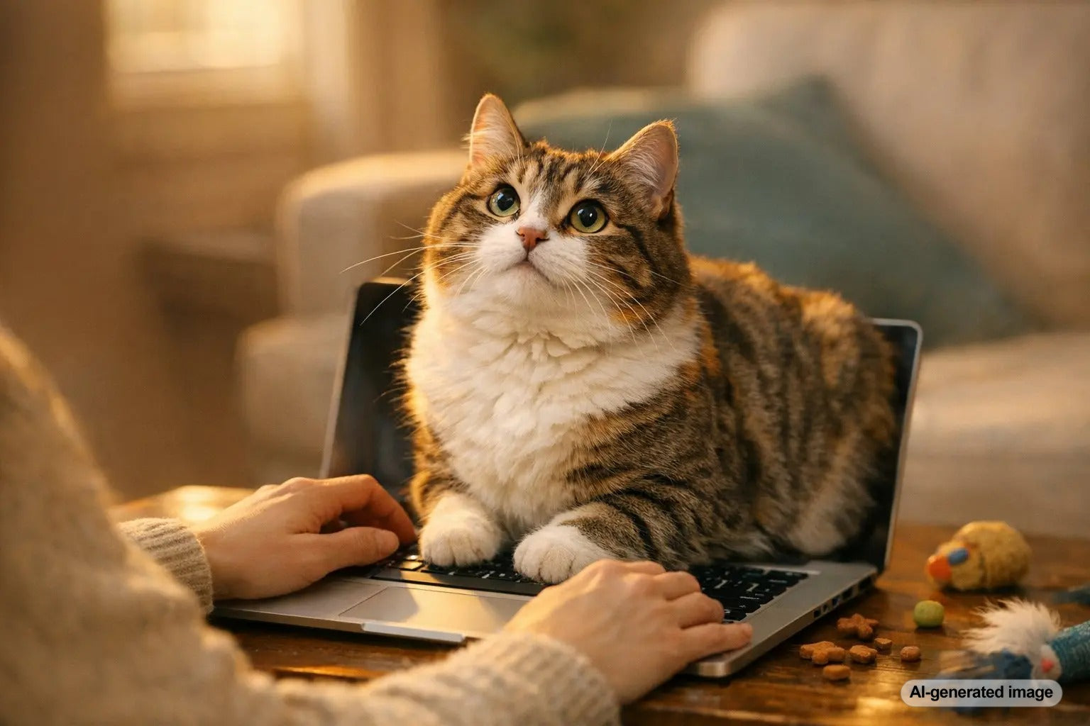 Cat sitting on laptop illustrating why cats sit on the thing you&rsquo;re using