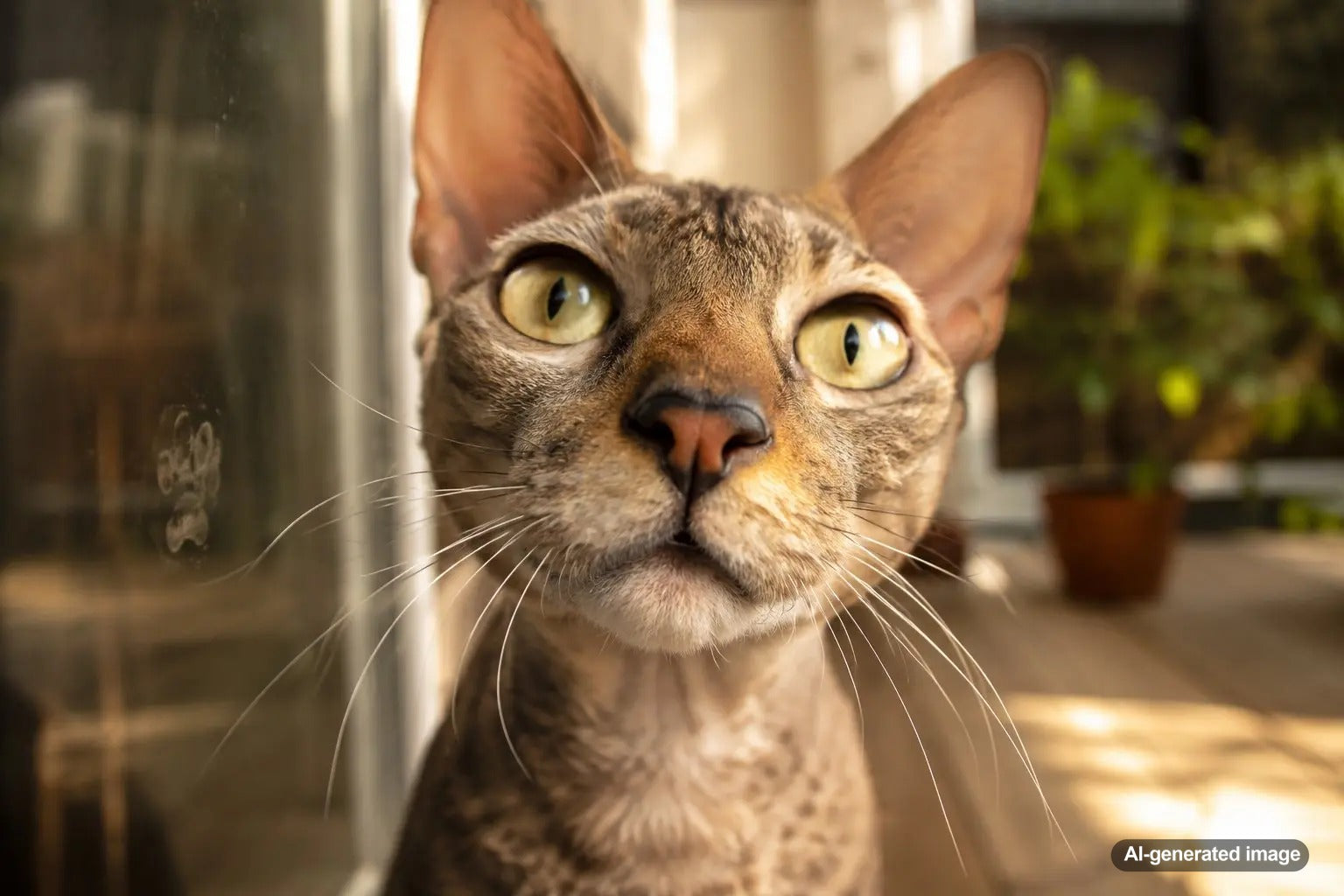 Close-up of a cat nose showing the unique snoot pattern that makes every feline nose print one of a kind