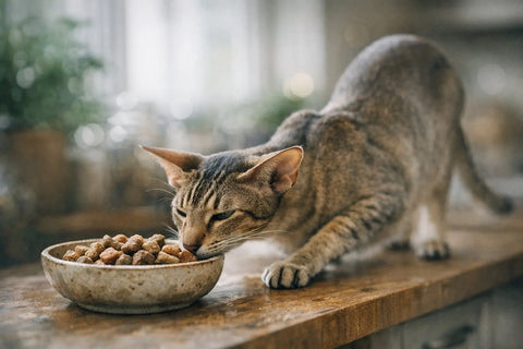 Elegant Oriental Shorthair cat with sleek body and expressive ears
