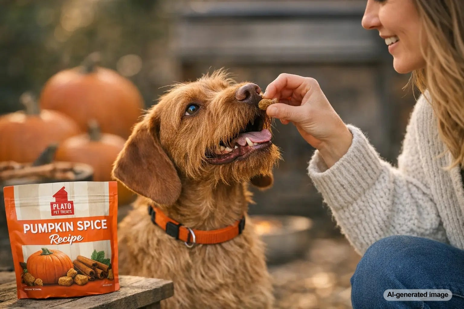 Pumpkin spiced dog treats with cozy fall ingredients for dogs