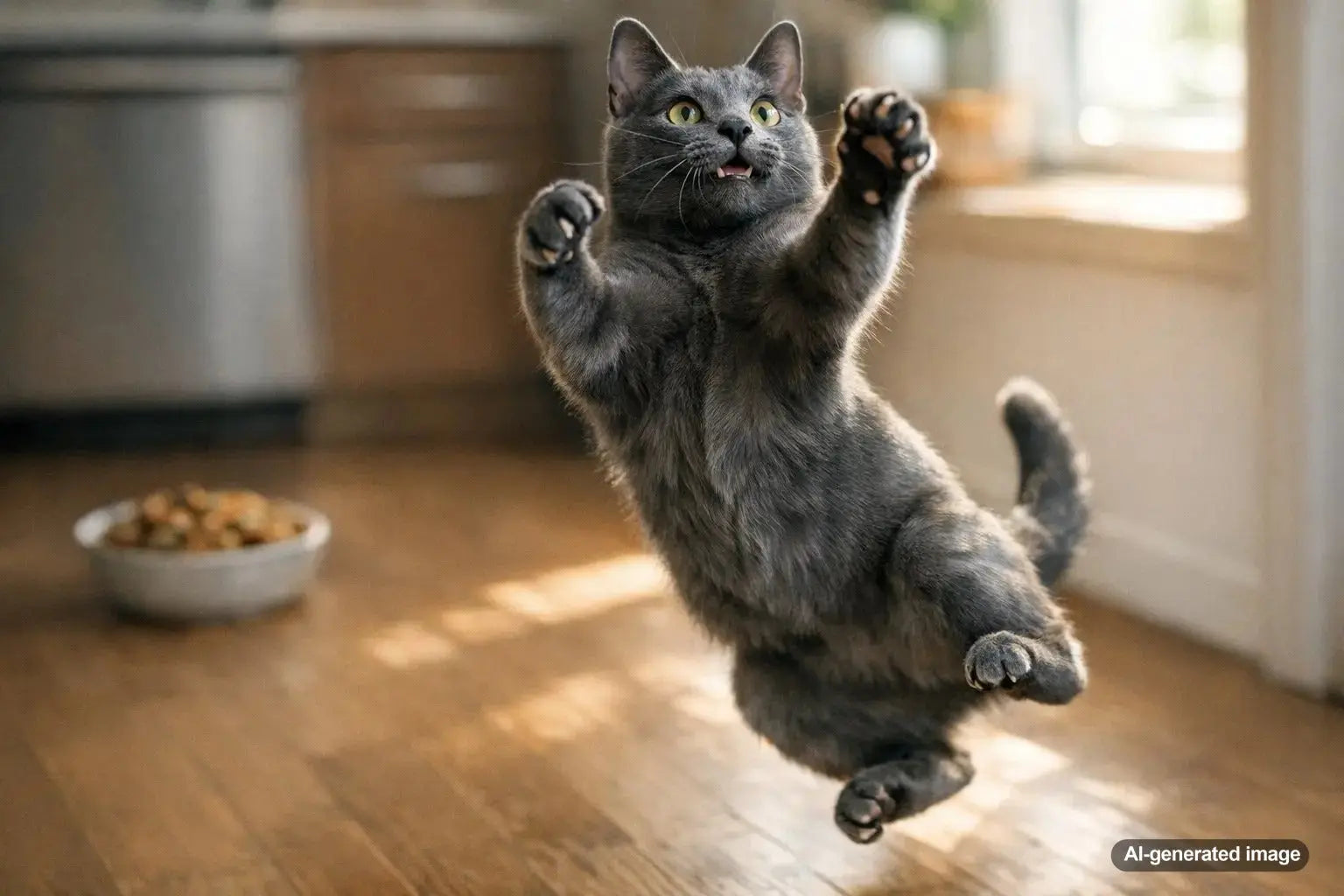 Cat Jumping High To Showcase Vertical Leap Science