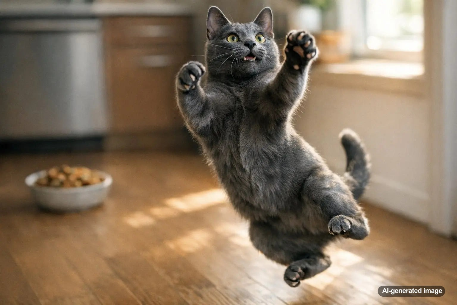 Cat Jumping High To Showcase Vertical Leap Science