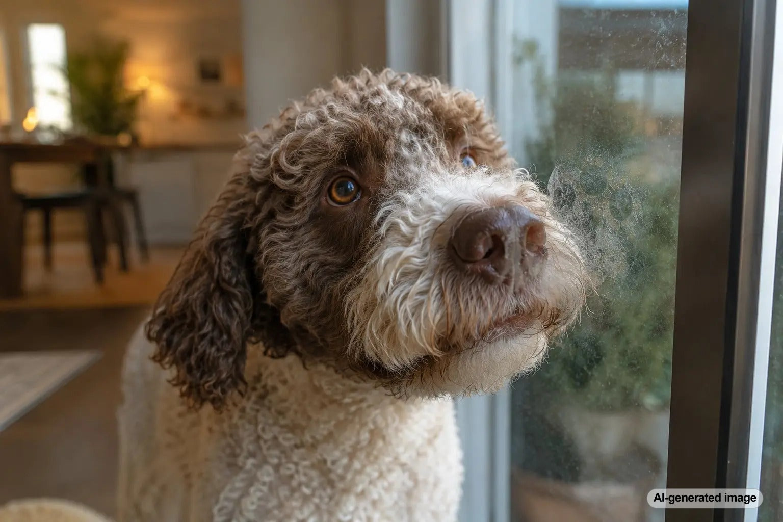 Close-up of a dog's cold nose showing the unique nose print pattern