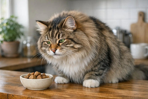 Siberian Forest Cat relaxing indoors known for hypoallergenic traits