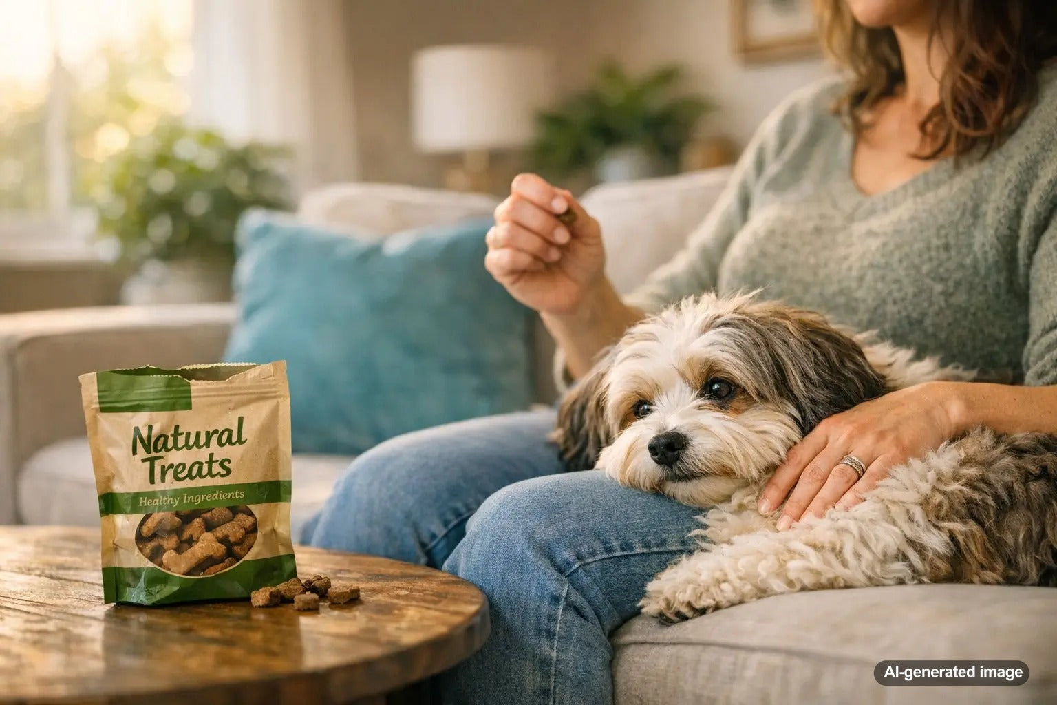 A clingy Havanese dog staying close to its pet parent, illustrating separation anxiety prevention and calm alone-time training