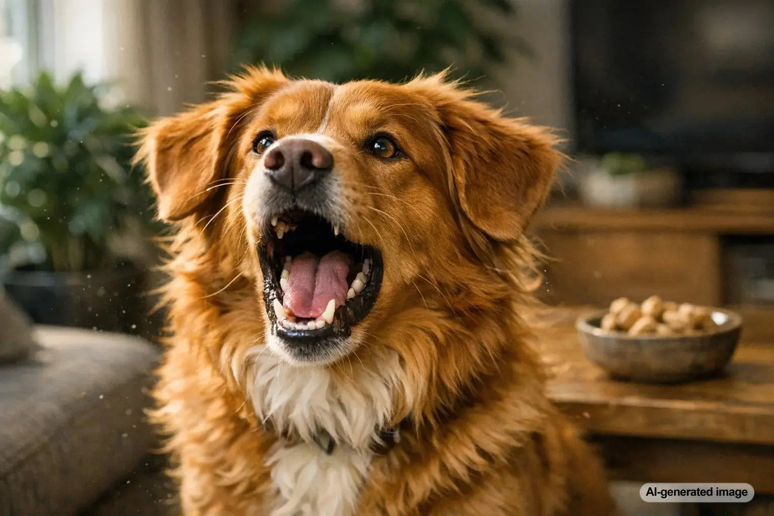 Nova Scotia Duck Tolling Retriever managing energy and vocalizing at home