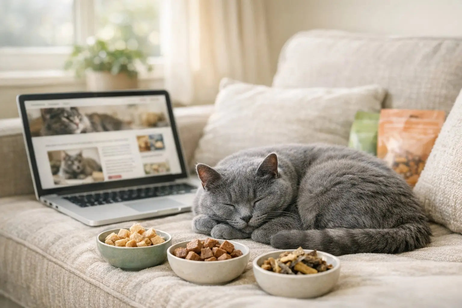 Top 10 Affectionate Cat Breeds That Love Cuddles featured image with a cuddly cat relaxing comfortably