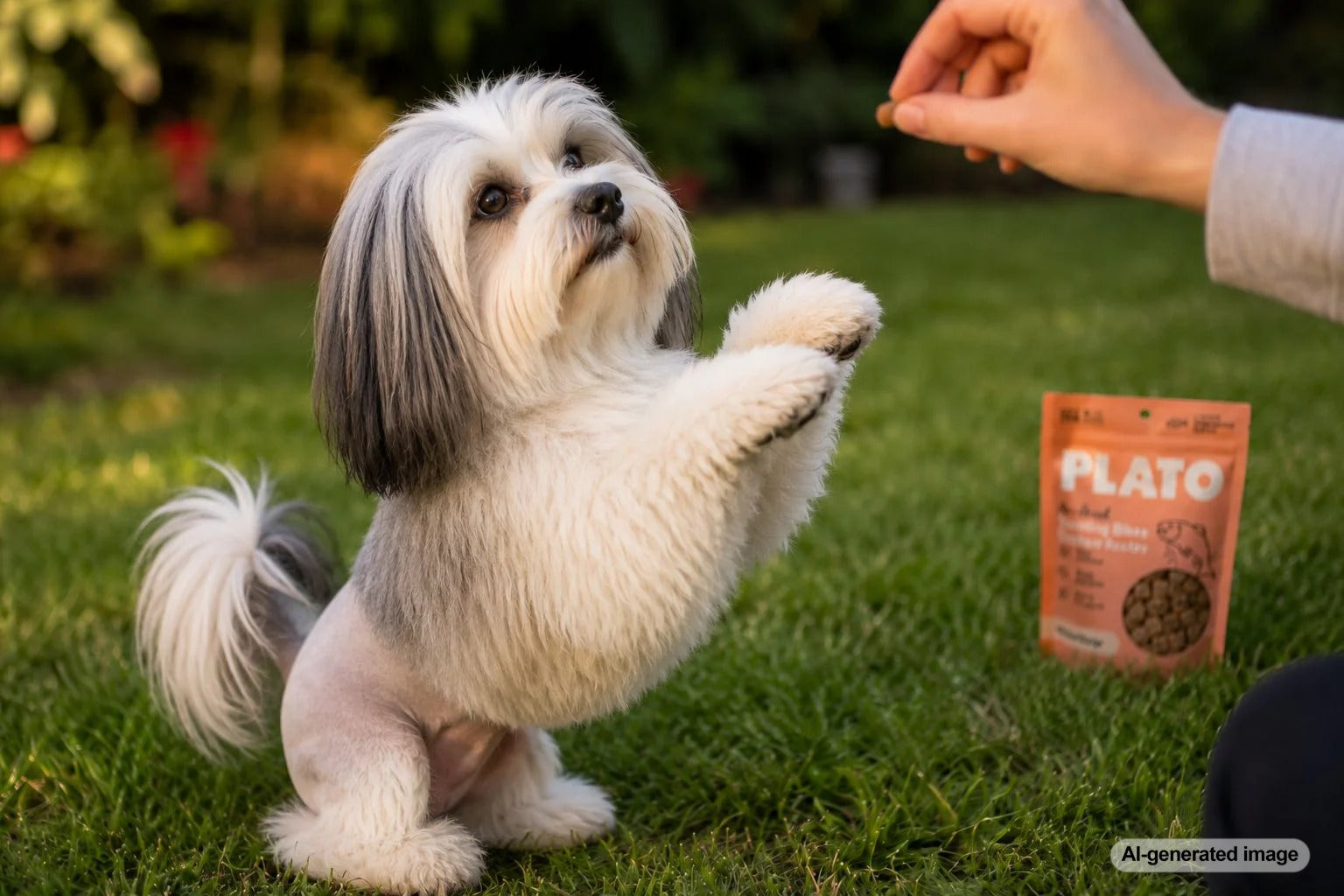 Lowchen dog training performance tips with Plato training treats for positive reinforcement